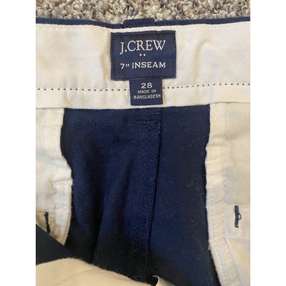 J Crew Shorts Mens Sz 28 Navy Blue Preppy Summer Casual Vacation Chino 7" inseam - Picture 6 of 12